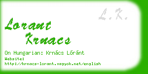 lorant krnacs business card